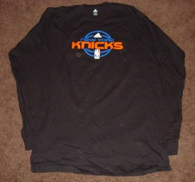 NBA Knicks Adidas черный длинным рукавом футболка LT большой и высокий - Изображение 1 из 2