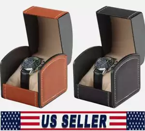 PU Leder Luxus Einzel Uhrenbox Reise Etui Aufbewahrung Display Uhren Geschenkbox - Bild 1 von 14