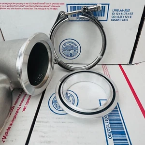 NEW Turbo Compressor V-band Flange Clamp short S400 S400SX-E S500SX S500SX-E - Imagen 1 de 8