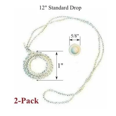 Roller Window Shade CREAM Crochet RING PULLS with Higbee Screw Buttons (2-Pack) - Image 1 of 2