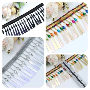 Cinta de corte estilo vintage estilo vintage estilo perla con cuentas de secuencia borde de costura - Imagen 1 de 15