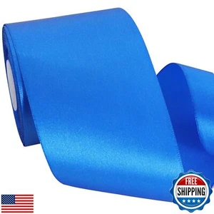 TONIFUL Royal Blue Satin Ribbon 3 Inch X 25yds Solid Silk Ribbons for Gift Wr - Picture 1 of 5