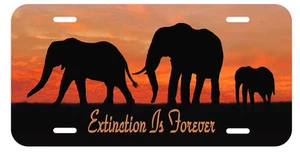 Elephant Auto License Plate Extinction Is Forever Personalize Gifts Jungle - Picture 1 of 1
