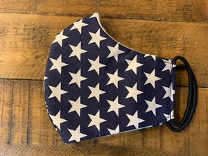 Máscaras caseras 100 % algodón American Stars azul blanco bolsillo lavable - Imagen 1 de 3