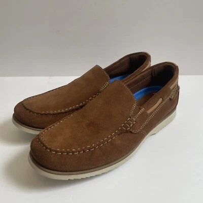 Mocassins CLARKS Noonan Step acolchoados slip-on camurça marrom sapatos 11.5 - Imagem 1 de 4