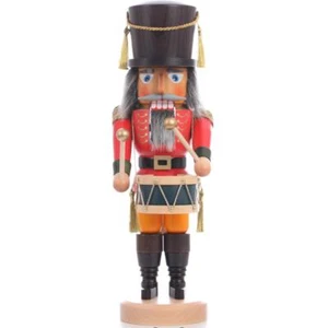 Christian Ulbricht Nutcracker Red Drummer Wood Germany 32-531 - Picture 1 of 4