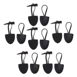 6 Pairs Black Leather Horn Toggle Buttons for Duffle Coat Jacket Fasteners - Picture 1 of 11