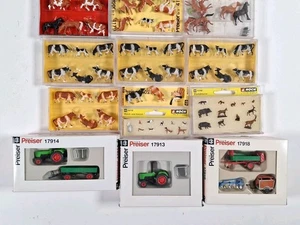 11x PREISER Box/OVP Tiere Kühe Pferde Traktor Konvolut 1:87 Sammlung Handbemalt - Picture 1 of 5