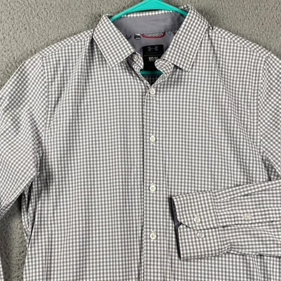 Under Armour Gray Gingham Check Long Sleeve Button Shirt Women’s Medium - Image 1 of 4