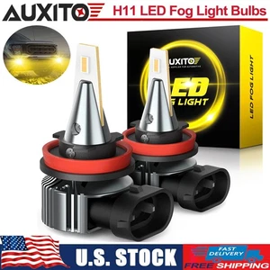 AUXIOT H11 H16 LED Fog Light Bulbs Lamps Wireless 3000K Golden Yellow Fanless 2X - Picture 1 of 13