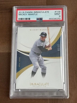 Panini Immaculate #109 Mickey Mantle 2018 PSA 9 - Pop 2, ninguno superior Foto 1 de 2