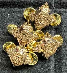 OFFICER RANK PIPS INSIGNIA (BATH STAR) GOLD TONE DOUBLE PIN X 4 COLLAR SHOULDER - Picture 1 of 5