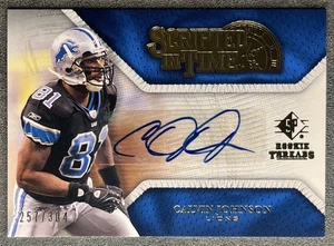 Calvin Johnson 2008 SP Rookie Threads Scripted in Time Auto 257/304 Lions HOF - Bild 1 von 2