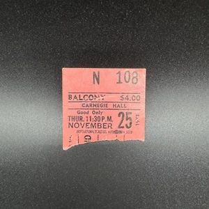 Boleto de concierto Allman Brothers, 25 de noviembre de 1971, Carnegie Hall - Imagen 1 de 2