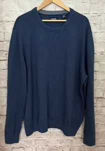Maglione Chaps uomo XXL blu girocollo pullover maglia preppy cotone NUOVO - Foto 1 di 3