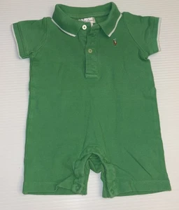 Pagliaccetto Ralph Lauren verde 9 mesi pezzo unico colletto bambino preppy pony - Foto 1 di 24