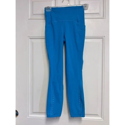 Lululemon Women's Blue Capri Leggings Workout Running Yoga Pants with Pockets - Image 1 of 4