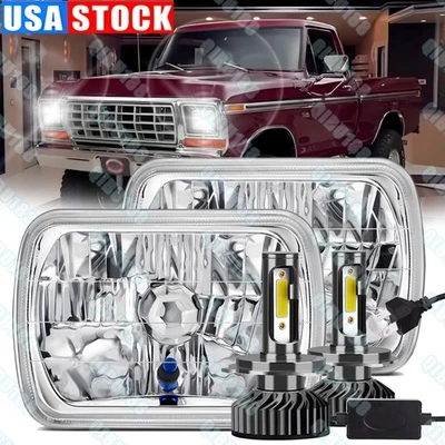 For Ford F150 F250 Truck E-150 1978-1986 7x6" inch LED Headlight Bulbs Kit Hi-Lo - Image 1 of 4