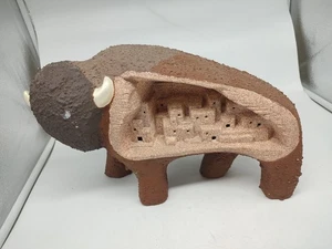 VINTAGE SÜDWEST BÜFFEL LAMPE SKULPTUR AKZENTLEUCHTE TOP ZUSTAND - Bild 1 von 4