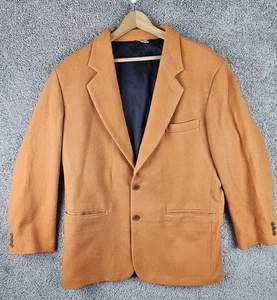 Vintage Claiborne Tangerine Tan Wool Blend Mens Blazer Sport Coat Size 42R - Picture 1 of 13