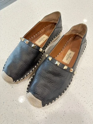 Alpargatas Valentino Rockstud Cuero Negro Talla 37 Foto 1 de 4