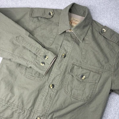 Chaqueta de safari Cabela's vintage para hombre pequeña verde militar utilitaria abrigo de campo de caza Foto 1 de 4