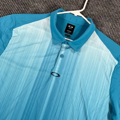 Camisa Polo Oakley Para Hombre XL Extra Grande Azul Manga Corta Golf Rendimiento Exterior Foto 1 de 4