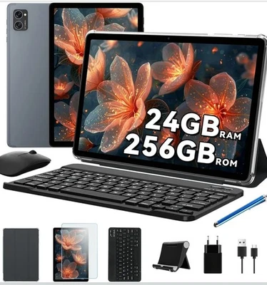 TABWEE Tablet con Tastiera, 24 GB RAM+ 256GB ROM(2 TB TF), 10 pollici - Immagine 1 di 2