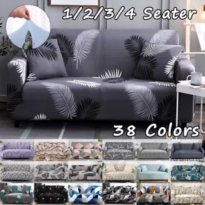 Sofa Covers Seater 2 3 4 Elastic Settee Stretch Slipcover Couch Floral Protector - Picture 1 of 50