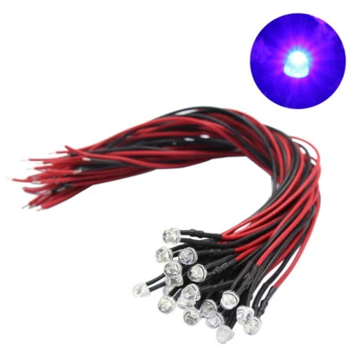 20pcs Pre-wired 5mm LED Lights Wide-angle 20cm 28awg Wire 12V L125 - Image 1 of 4