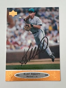 KURT ABBOTT MIAMI MARLINS SIGNIERTE KARTE ROCKIES ATLANTA BRAVES A'S NEW YORK METS - Bild 1 von 2