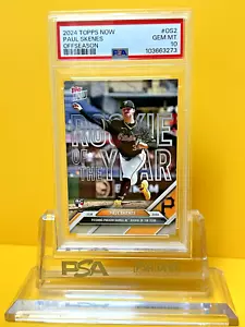 PAUL SKENES (ROOKIE OF THE YEAR) PSA 10 ! 2024 TOPPS NOW OFFSEASON #OS2 - Picture 1 of 2