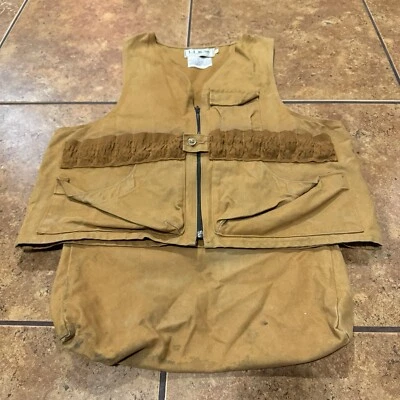 VTG L.L. Bean Vest Upland Game Bird Hunting Wax Vest Canvas Oil Cloth Pa'tridge - Image 1 of 4
