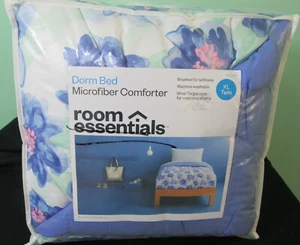 Room Essentials Peonies Microfiber Comforter Twin XL blue green floral #30374 - Picture 1 of 8