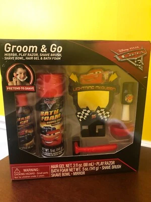 NIB Disney Pixar Cars 3 Lightning McQueen Groom & Go Kids Pretend Shave Play Kit Foto 1 de 4