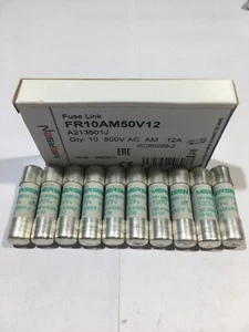 MERSEN FR10AM50V12 12A 500V Fuse Ferraz Shawmut 10 x 38mm JPSF475 Qty of 1/5/10 - Picture 1 of 7