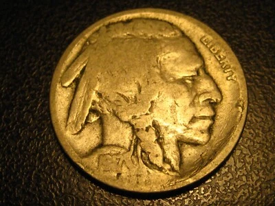 1917-D Buffalo Nickel ERROR DIE CRACK RIGHT OBVERSE RIM 3:00-6:00 - Image 1 of 4