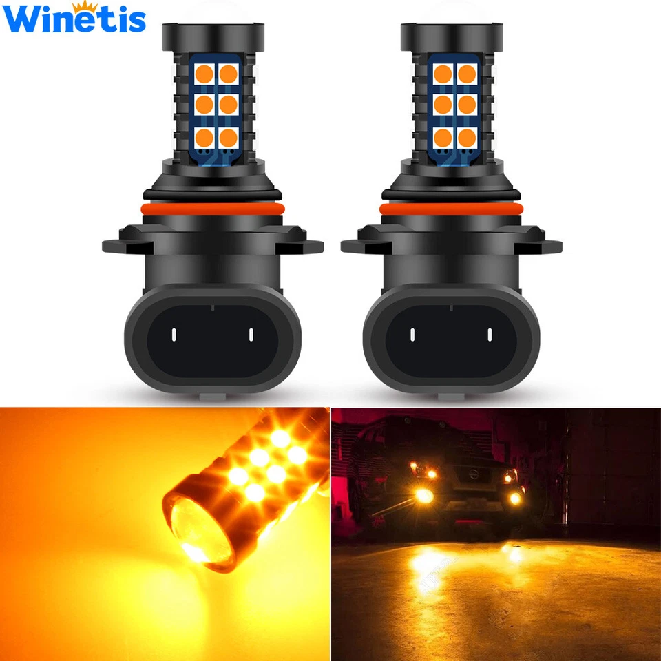 2X HB4 9006 3000KL Amber Yellow LED Bulb SMD 3030 Fog Driving Light Super Bright - Image 1 of 4