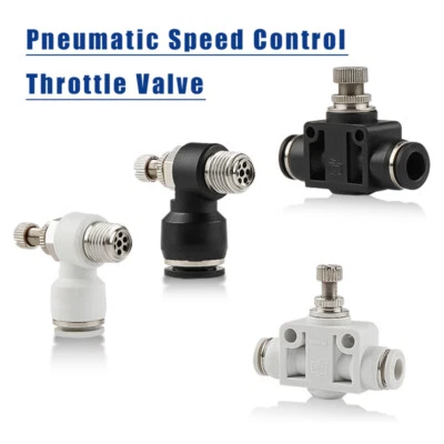 Pneumatic Speed Control Throttle Valve Quick Connect Air Flow Controller Fitting - Image 1 of 4
