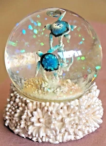 Twin Turtles Faux Pearl Base -Water Ball -Glass Sea Globe. – Ornament – 65mms. - Picture 1 of 12