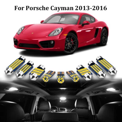 8 Bulbs Map Dome LED Interior Lights White For (981) 2013-2016 Porsche Cayman Foto 1 de 4
