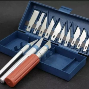 HOBBY KNIFE BLADE KIT PRECISION CUTTING ART CRAFT RAZOR CUTTER TOOL SET 3D MODEL - Picture 1 of 11