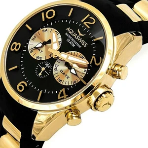 AQUASWISS Unisex Trax 5H Brand New Swiss Movement Stainless Steel Day/Date Watch - Picture 1 of 5
