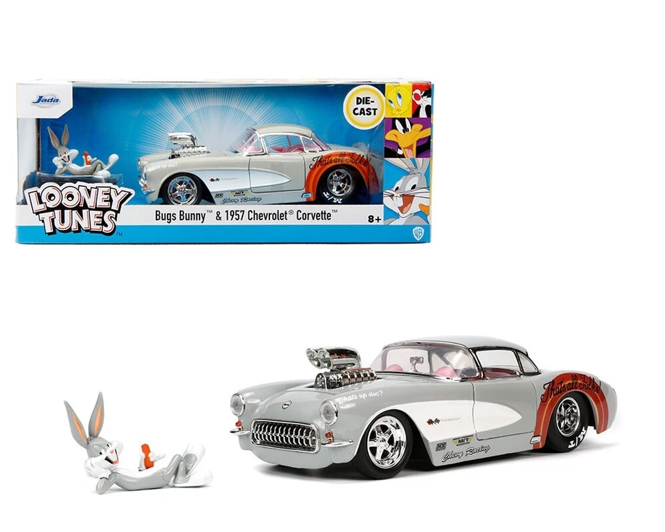 1957 Chevrolet Corvette Gray and Bugs Bunny 1/24 Jada 32390 - Image 1 of 1