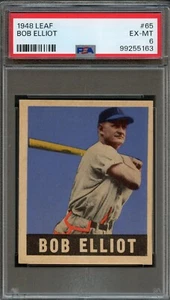 BB - 1948 Leaf - #65 - Bob Elliot - PSA 6 - EX-MT - Bild 1 von 2