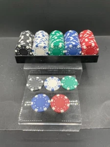 2004 Cardinal Professional Tournament Poker Chips Set of 100 Chips in Tray - Picture 1 of 4