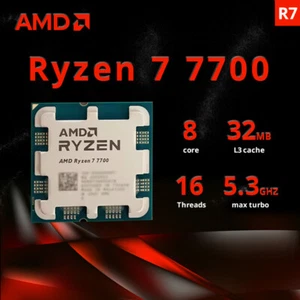 AMD Ryzen 7 7700 CPU Tray AM5 3.8GHz 8Core 16Thread L3 Cache 32MB Sockel - Bild 1 von 6