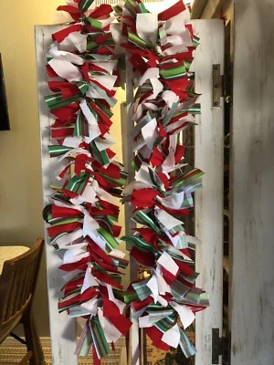 Guirnalda de corbata de trapo de Navidad | Campo/Granja | Shabby | Decoración primaria | Hilada en casa Foto 1 de 3