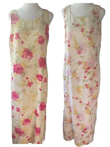 Reversible Studio Ease Size 10 Yellow/White Floral Maxi Dress -Beautiful Vintage - Picture 1 of 6