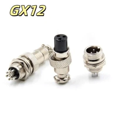 2 3 4 5 6 8 Pin Metal Male Female Panel 12mmGX12 Aviation Plug Cable Connector - Image 1 of 4